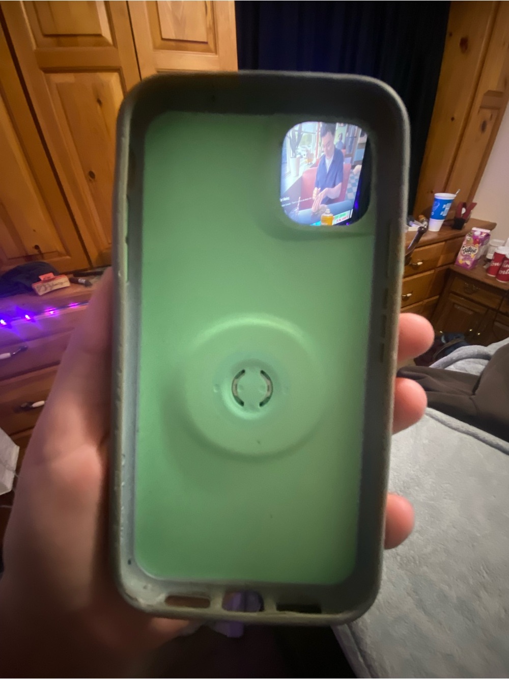 Green Silicone Phone Case with Camera Cutout